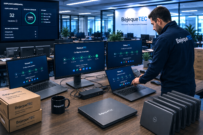 Despliegue profesional de equipamiento informático y configuración de puestos de trabajo empresariales